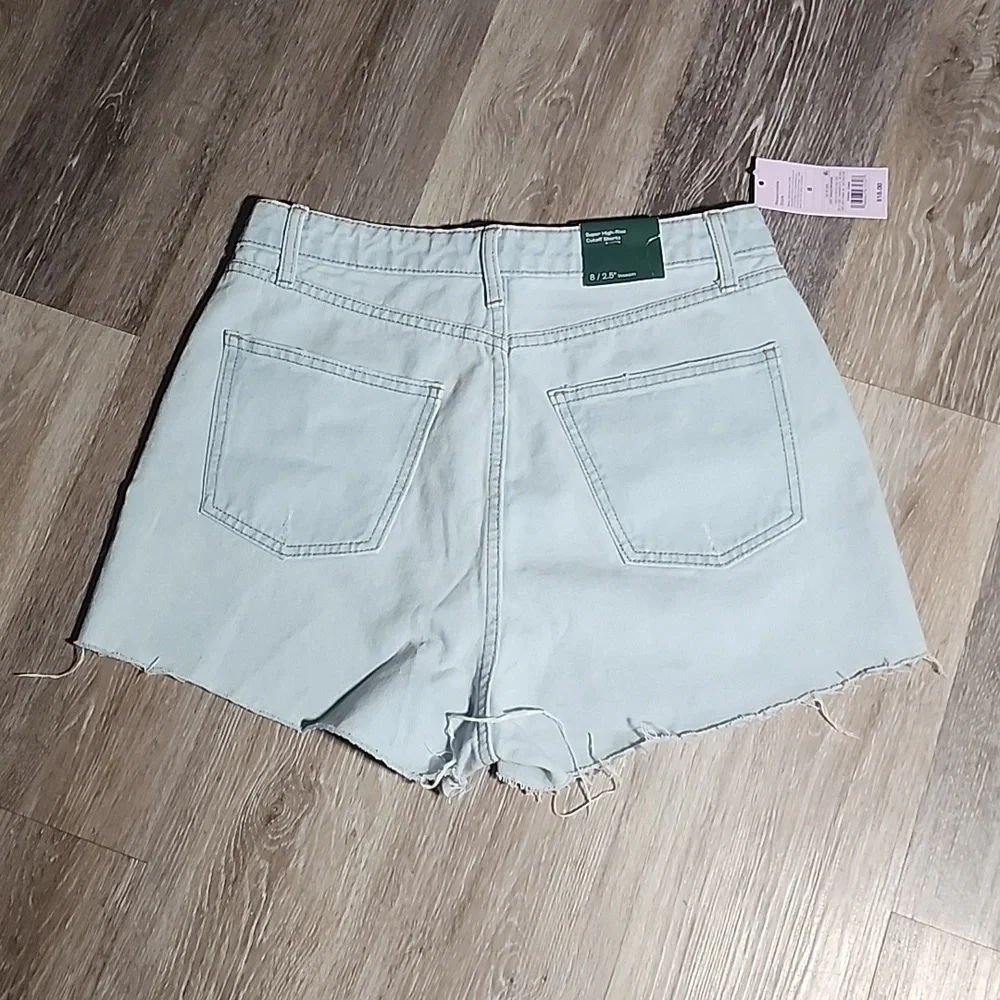 Wild Fable Highest Rise Cheeky Denim Shorts- light wash distressed